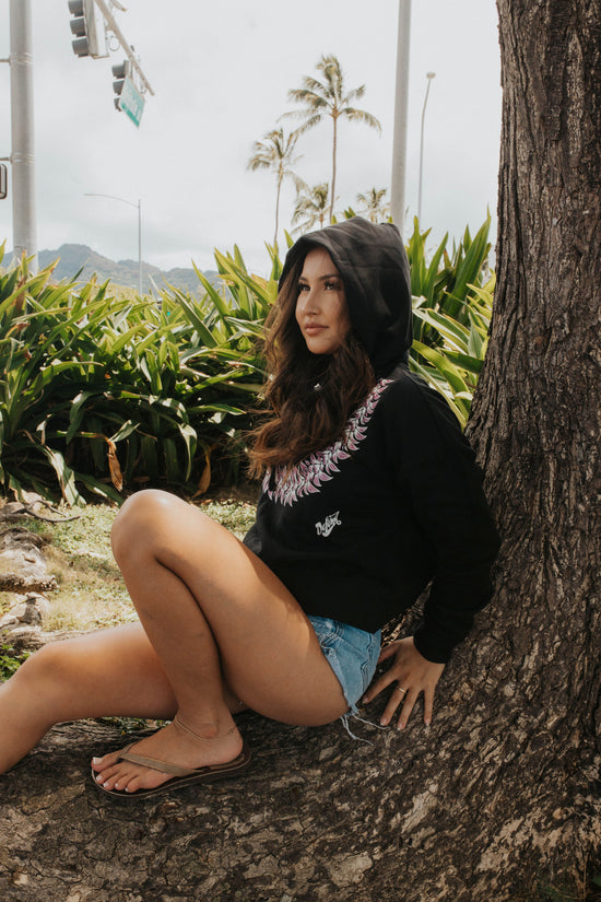 ORCHID LEI Crop Hoodie