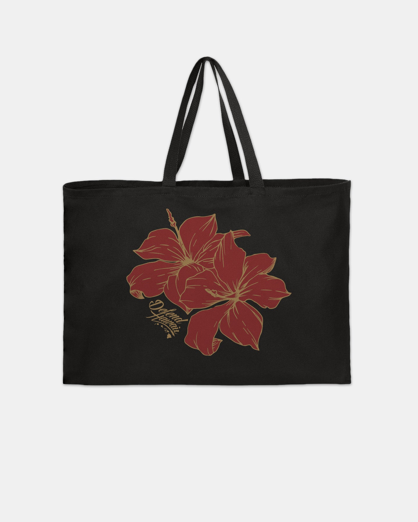 PLG Large Hibiscus offers Tote with Black Handles